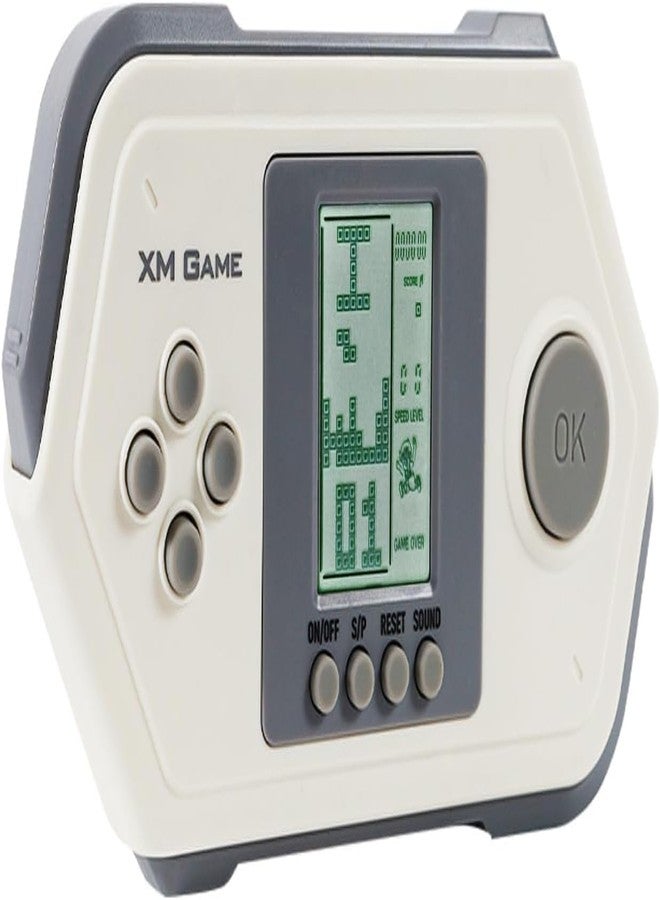 BeFunky Retro Block Game Console Cool Shape 26 Brick Games Silicone Button Powered by 2*AAA Batteries Speed/Difficulty Can Be Adjusted Handheld Game Children/Teens/Birthday (White) - Image 1